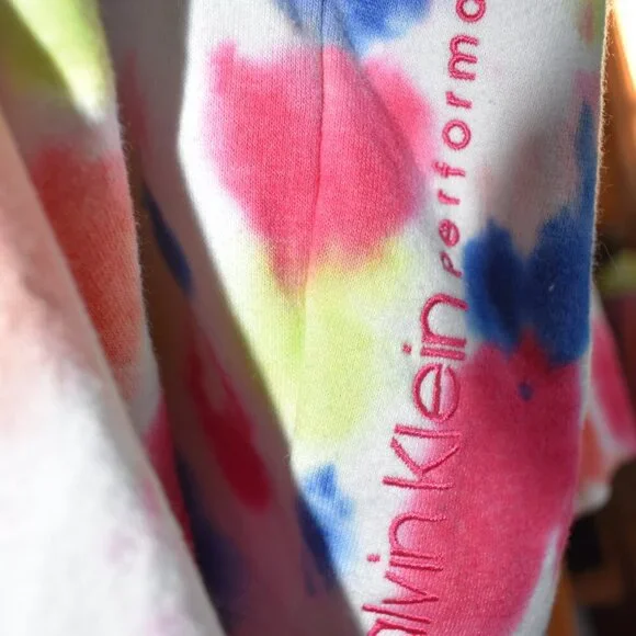 Calvin Klein Performance Tie dyed Hoodie Women's Large with Kangaroo Pocket Y2K - Picture 4 of 4